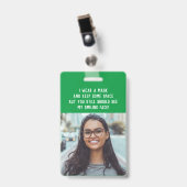 Foto Lehrerin Krankenschwester grüner Name Ausweis (Vorderseite mit Clip)