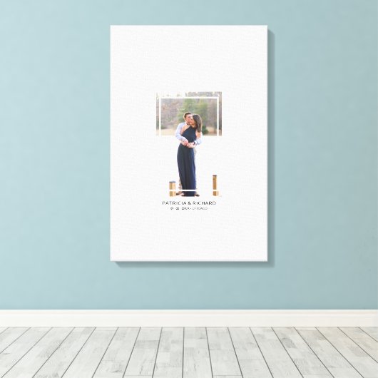 Foto Leinwand Alternative Wedding Gästebuch (Insitu (Holzboden))