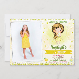 Foto Lemon Einladung Citrus Geburtstag Lemonade