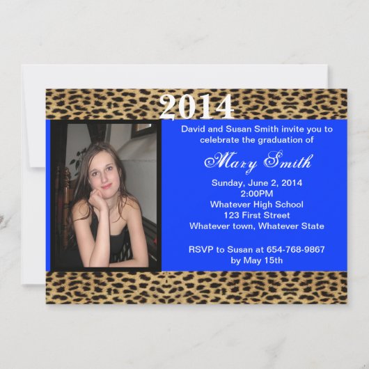 Foto Leopard Abschluss Einladung (Vorderseite)