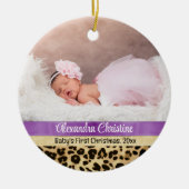 Foto Leopard Doppelseitiges 2 Bild Baby First Keramik Ornament (Vorne)