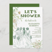 Foto Let's Shower Elizabeth Pampas Brautparty Einladung (Vorne/Hinten)