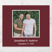 Foto LGBTQ Hochzeit Bierflaschenetikett (Einzelnes Label)