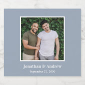 Foto LGBTQ Hochzeit Schaumweinetikett (Einzelnes Label)