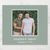 Foto LGBTQ Hochzeit Schaumweinetikett (Einzelnes Label)