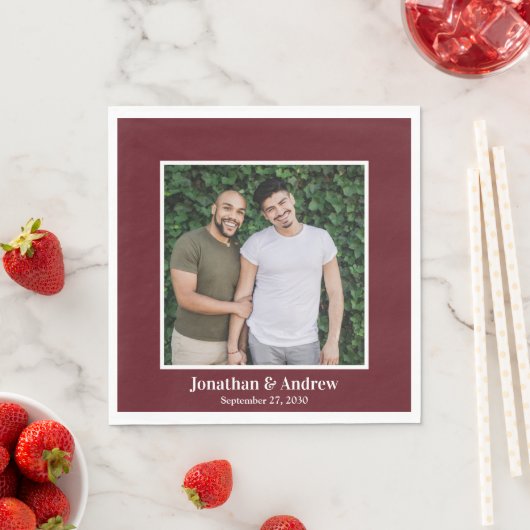 Foto LGBTQ Hochzeit Serviette (Beispiel)