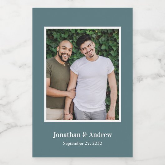 Foto LGBTQ Hochzeit Weinetikett (Einzelnes Label)