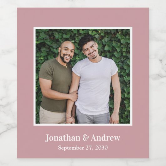 Foto LGBTQ Hochzeit Weinetikett (Einzelnes Label)