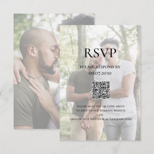 Foto-LGBTQ QR-Code RSVP Karte (Vorne/Hinten)