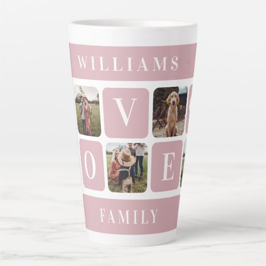 Foto-Liebe für benutzerdefinierte Rosa-Familie Lat Milchtasse (Vorderseite)