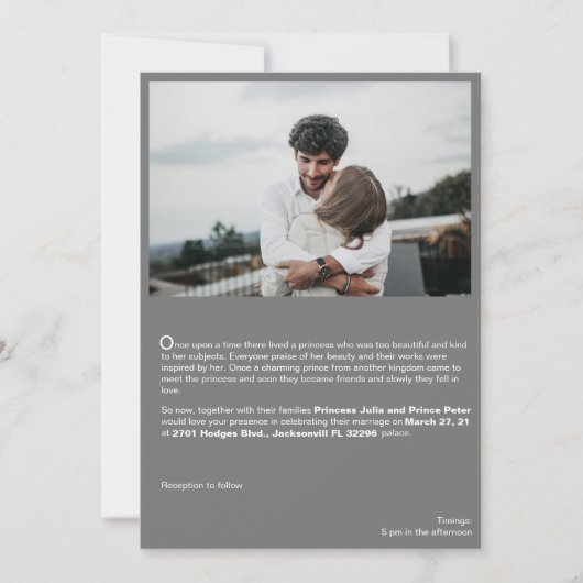 Foto Liebe-Geschichte Hochzeit Einladung (Vorderseite)