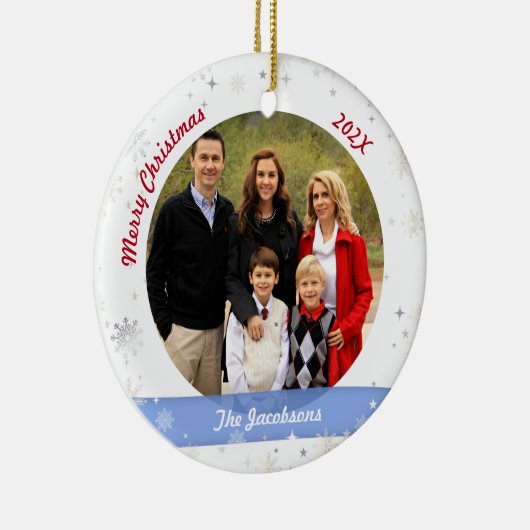 Foto Liebe Godmutter Moderne Schneeflocken Weihnac Keramik Ornament (Rechts)