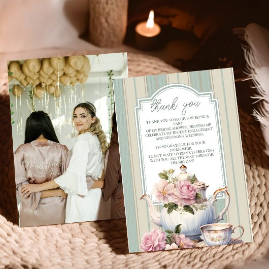 Foto Liebe ist Brewing Tee Party Brautparty Dankeskarte