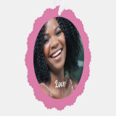 Foto Liebe Rosa niedliche Papierschmuck Ornament Karte (Rechts)