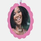 Foto Liebe Rosa niedliche Papierschmuck Ornament Karte (Links)