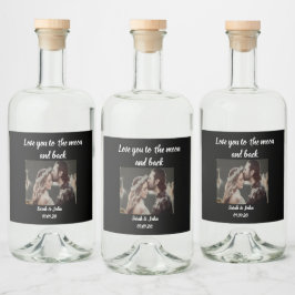 Foto Liebe Sie zum Mond und zurück Cocktail Party Alkoholflaschenetikett