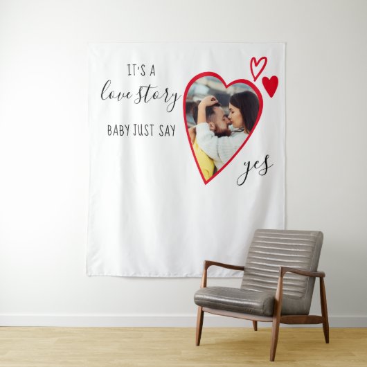 Foto Liebe Story Say Yes Ehe Vorschlag B Wandteppich (Beispiel)