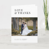 Foto Liebe und dank moderner minimalistischer Hoch Dankeskarte (Vorderseite)