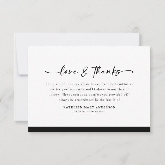 Foto-Liebe und dank-Script-Beerdigung Dankeskarte (Vorderseite)