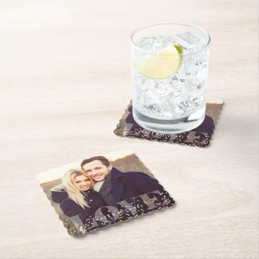 Foto Liebe und Glitzern Untersetzer (Vor Ort)