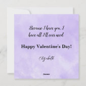 Foto Liebe Valentine Feiertagskarte (Rückseite)