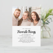 Foto Lieblings-Dinge Geschenk Exchange-Feier Einladung (Stehend Vorderseite)