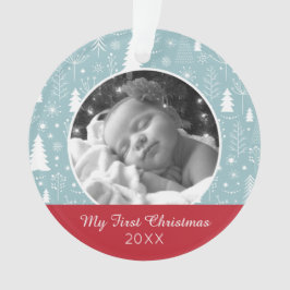 Foto | Light Blue Holiday Forest Ornament