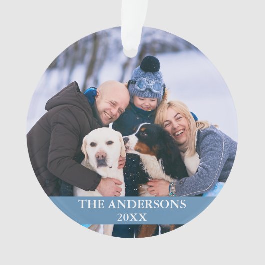 Foto Light Blue Ornament (Vorderseite)