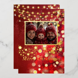 Foto Lights Gold Schneeflocken Frische Pasta mache Folien Feiertagskarte