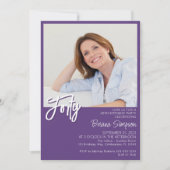 Foto Lila 40. Geburtstag Einladung (Vorderseite)