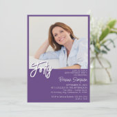 Foto Lila 40. Geburtstag Einladung (Stehend Vorderseite)