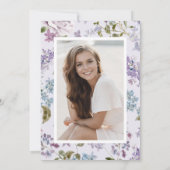 Foto lila Abschluss Dankeskarte (Rückseite)