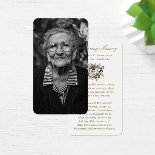 Foto Lila Beerdigungskarten (Schreibtisch)