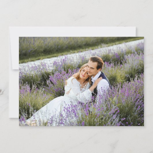 Foto Lila Gold Agate Marble Wedding Einladung (Rückseite)