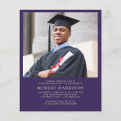 Foto Lila Gold Graduation Party Einladung (Rückseite)