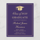 Foto Lila Gold Graduation Party Einladung (Vorderseite)