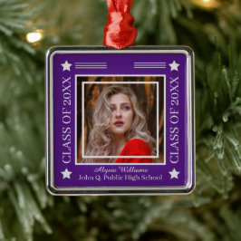 Foto Lila | Silver Class of 2023 Abschluss Ornament Aus Metall