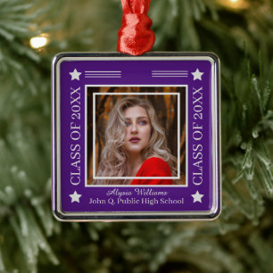 Foto Lila   Silver Class of 2023 Abschluss Ornament Aus Metall