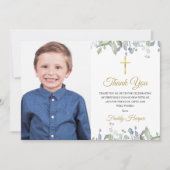 Foto Lilac Watercolor Erstkommunion Dankeskarte (Vorderseite)