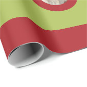 Foto "Lime Green and Red Christmas Ornaments Frame Geschenkpapier (Rolleneckpunkt)