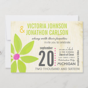 Foto Limon Stylized Daisy Wedding Einladungen