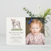 Foto "Little Lamb Kindergeburtstag" Einladung (Stehend Vorderseite)