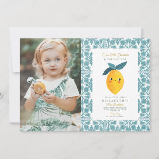 Foto Little Sweetie Lemon 1. Geburtstag Einladung