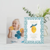 Foto Little Sweetie Lemon 1. Geburtstag Einladung (Stehend Vorderseite)
