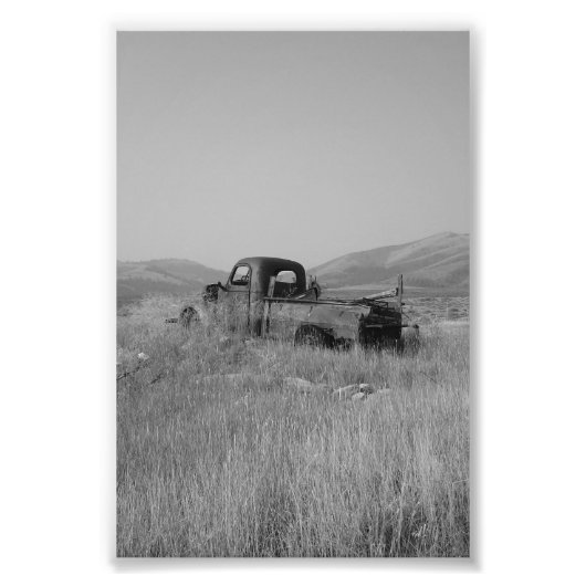 Foto-LKW in Gras Fotodruck (Vorne)