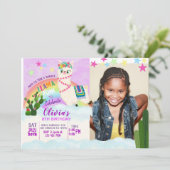 FOTO Llama Birthday Einladung (Stehend Vorderseite)