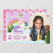 FOTO Llama Birthday Einladung (Vorne/Hinten)