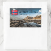 Foto Lofoten Rechteckiger Aufkleber (Tasche)