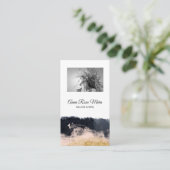 *~* Foto Logo Abstrakt Gold White Girly Chic Visitenkarte (Stehend Vorderseite)