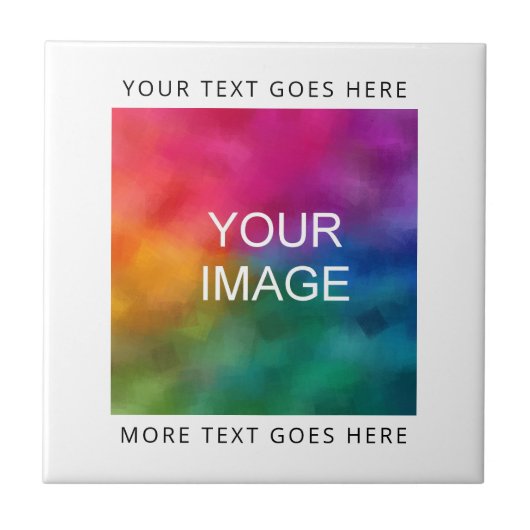 Foto-Logo-Add-Text hochladen Fliese (Vorderseite)